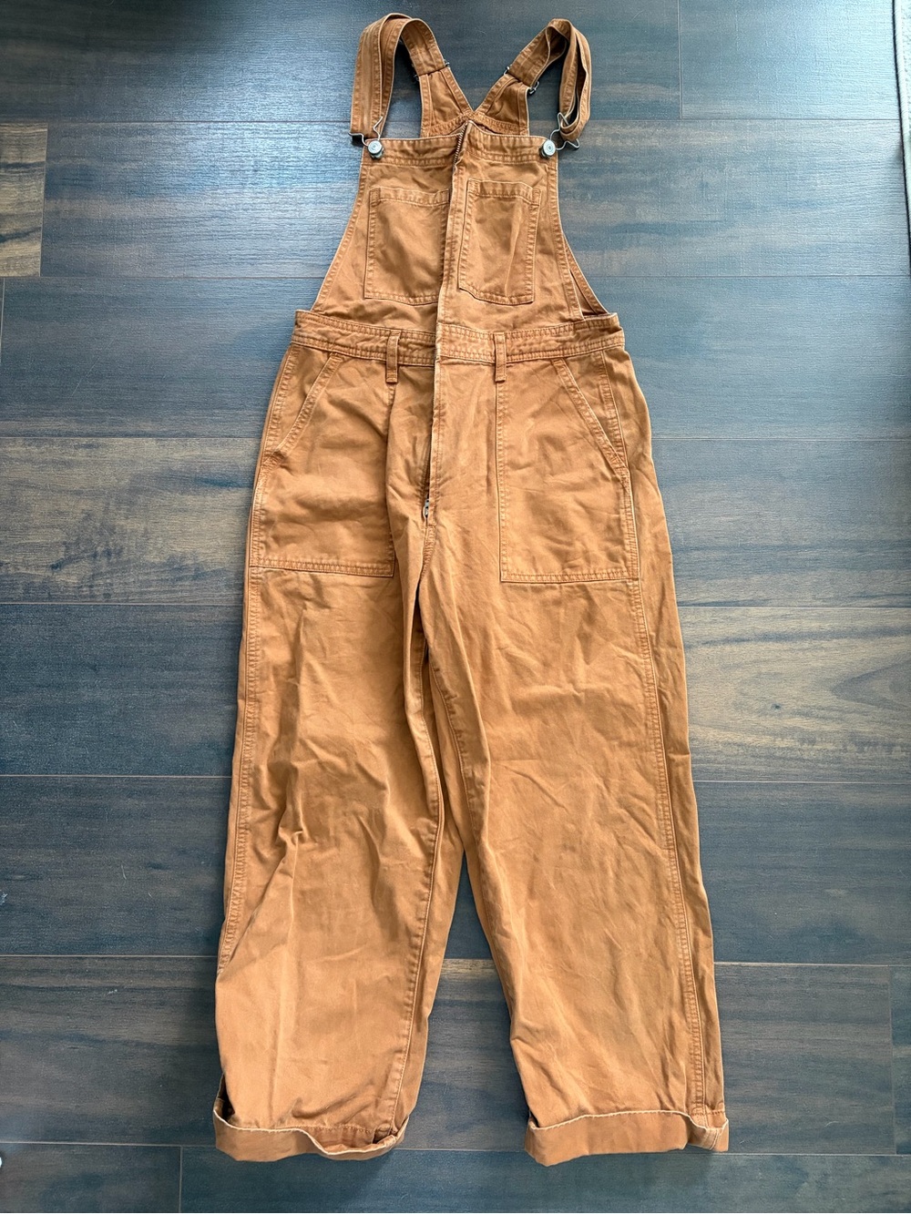 Abercrombie & Fitch Tan Cotton Utility Overalls